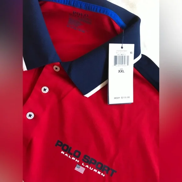 Polo Sport Ralph Lauren Red and Blue Polo Shirt